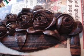 Carved Roses in Rosewood